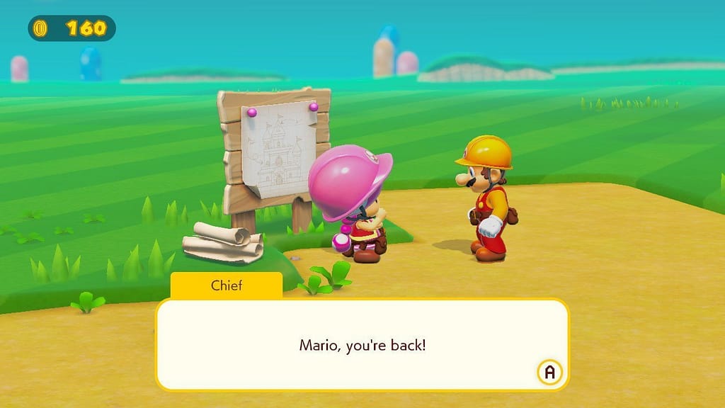 Super Mario Maker 2 - Mario talks to Chief