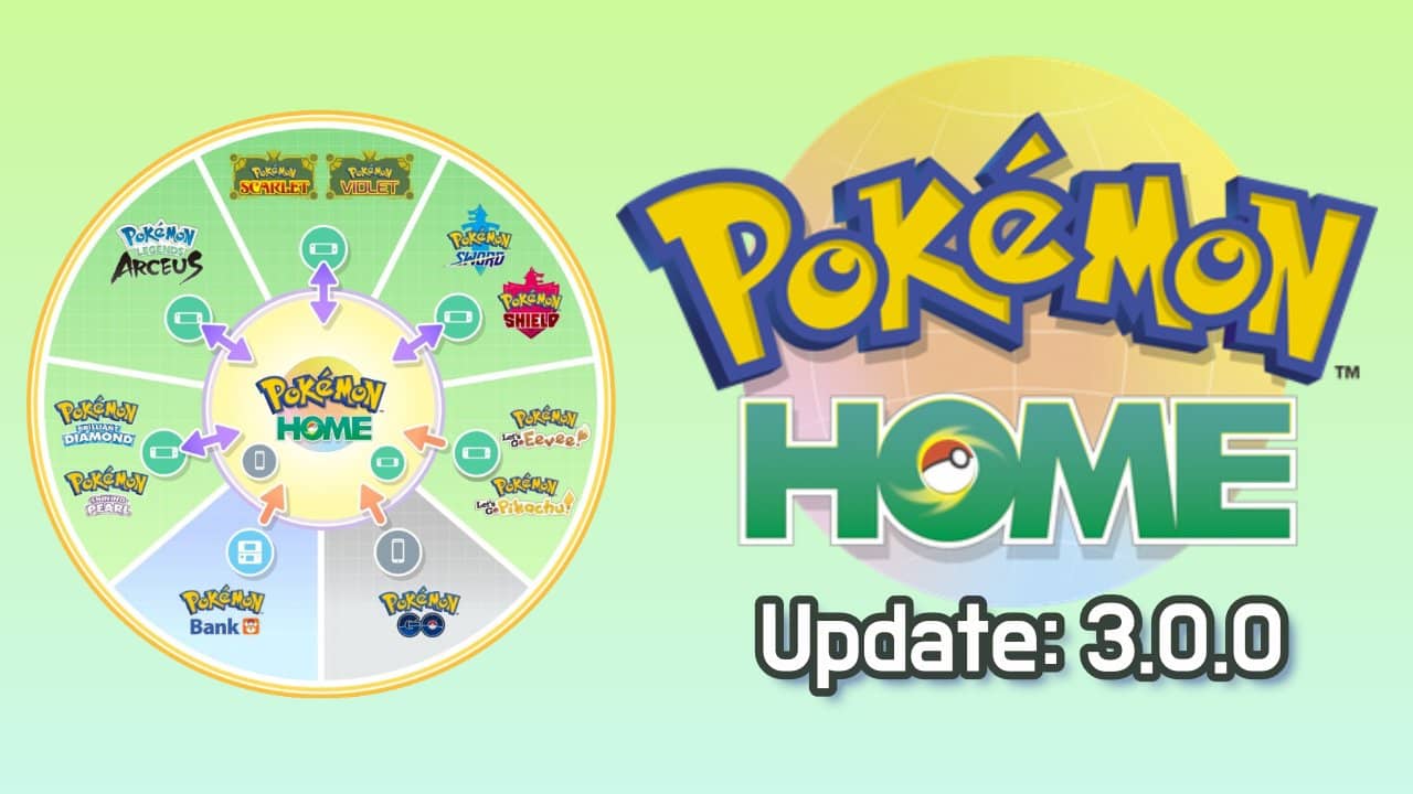 Pokémon HOME Version 3.1.0 to add support for Pokémon Scarlet/Violet DLC